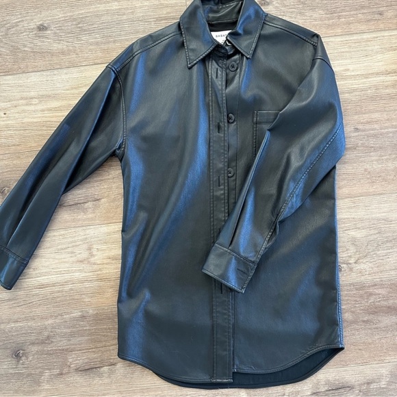 Aritzia Babaton Pelli Faux Leather Shirt Jacket Black XXS - Picture 7 of 15